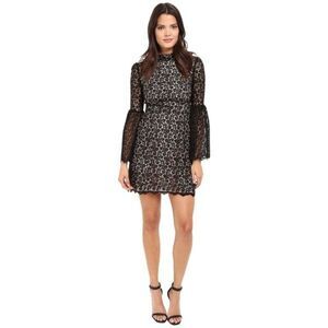 Jill Jill Stuart Venice Lace High-Neck Bell-Sleeve Mini Dress size 6